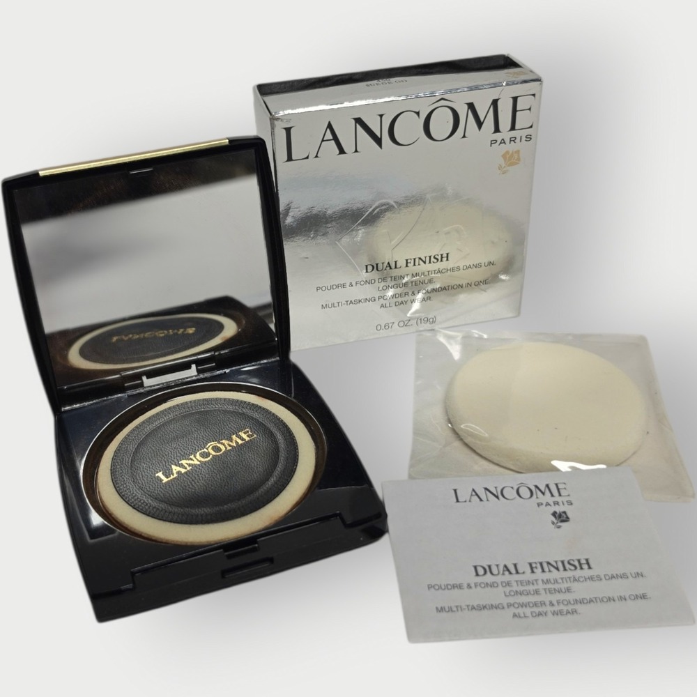 LANCOME ~ DUAL FINISH POWDER MAKEUP ~ # 450 SUEDE (N) ~ 0.67 OZ BOXED NEW